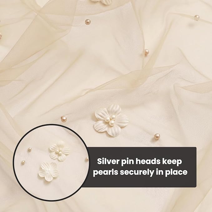 Artoid Mode Flower Pearl Champagne Gauze Table Runner 10FT 3PC, Seasonal Sheer - Image 8