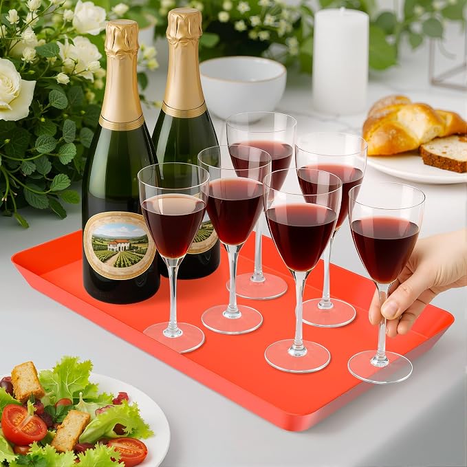 WOWBOX 4 pcs Serving Tray for Entertaining, Serving Platters for Snacks - Image 6