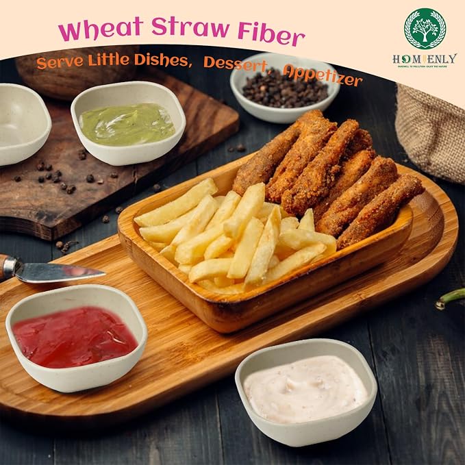 Wheat Straw Cups Set of 6, 4.5oz Unbreakable Dipping Sauce Cups & Sauce Cups - Image 6