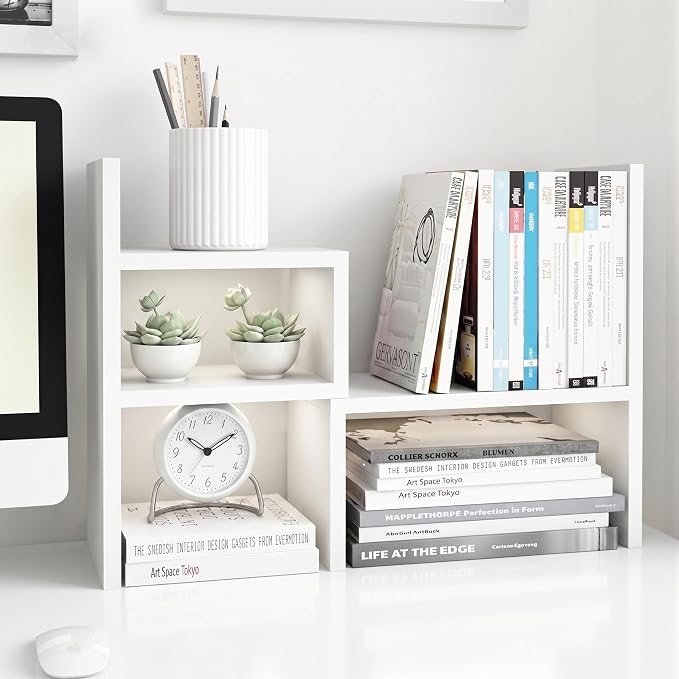 Jerry & Maggie - Desktop Organizer Office Storage Rack Adjustable Wood Display by JERRYMAGGIE
