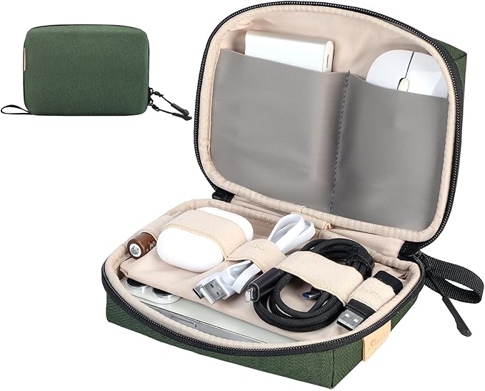 Electronics Travel Organizer, Compact Charger Case | Soft padded polyester by SIMTOP