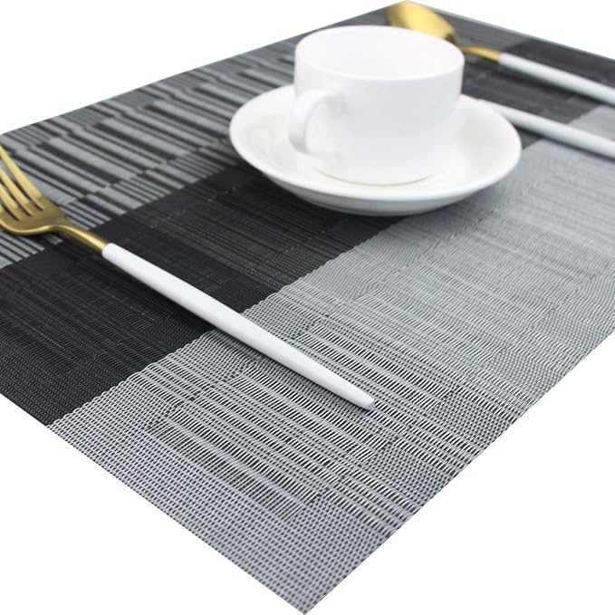 PIGCHCY Placemats, Washable Vinyl Woven Table Mats, Elegant Durable Placemats - Image 3