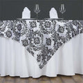 Efavormart Black Damask Flocking Square Tablecloth Overlay 60"x60" Square by efavormart