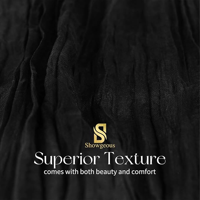 Showgeous 18 Pack Black Cheesecloth Table Runner, 17 x 108 Inches | Boho - Image 4