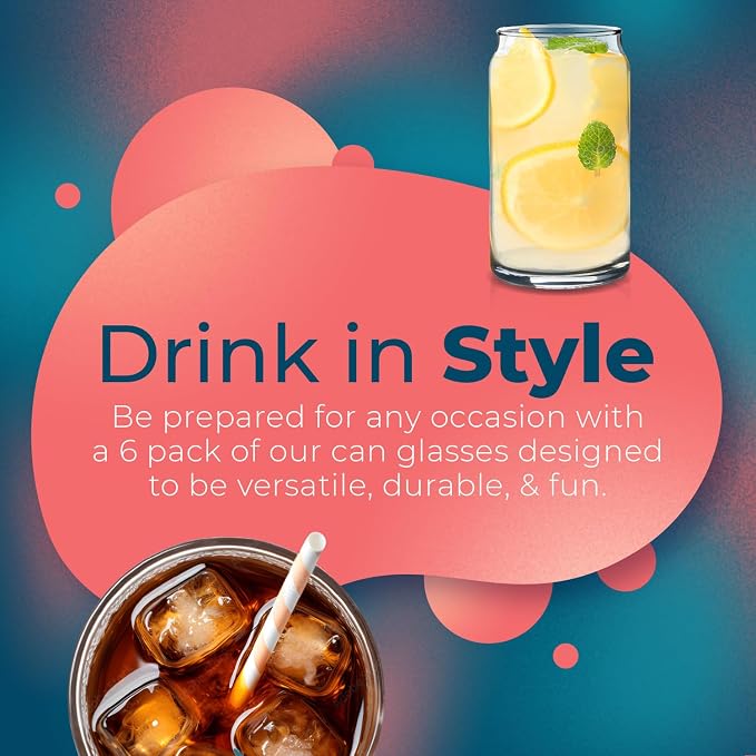 Can Shaped Drinking Glasses 16 oz - Image 2