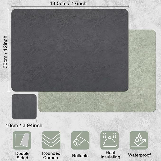 Vinyl Placemats Set of 6, Dual Sided Place Mats - Image 9