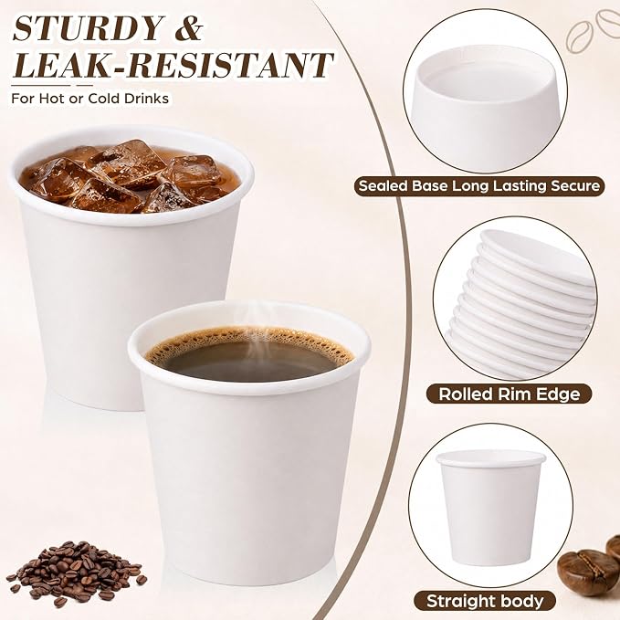 200 Pcs Mini Coffee Cups Brown Culture Cup 2oz Disposable Bathroom Cups Paper - Image 2
