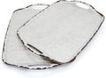 TP Melamine Serving Trays with Handles, 17” x 12”, Rustic White | Rectangular by TastePrime