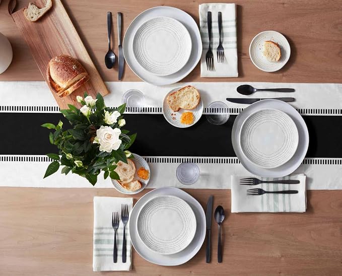 Black and White Stripes Table Runners, Farmhouse Table Runner Dresser Scarves - Image 3