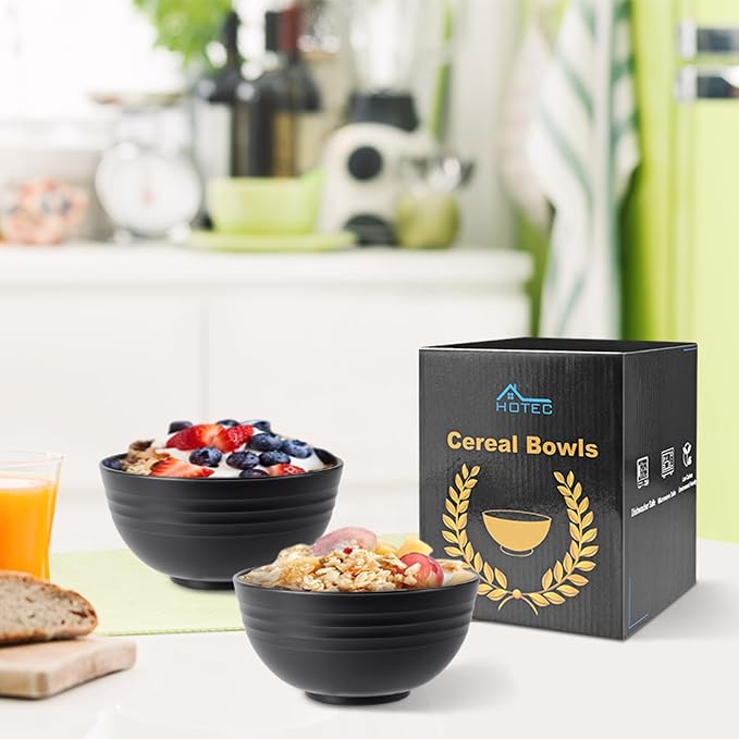 HOTEC BPA Free Unbreakable Wheat Straw Cereal Bowls - Image 6