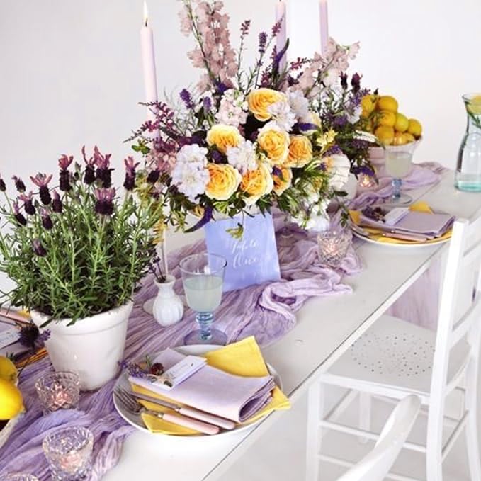 10 Pack Cheesecloth Table Runner 10FT Boho Gauze Rustic Fabric Table Runner - Image 6