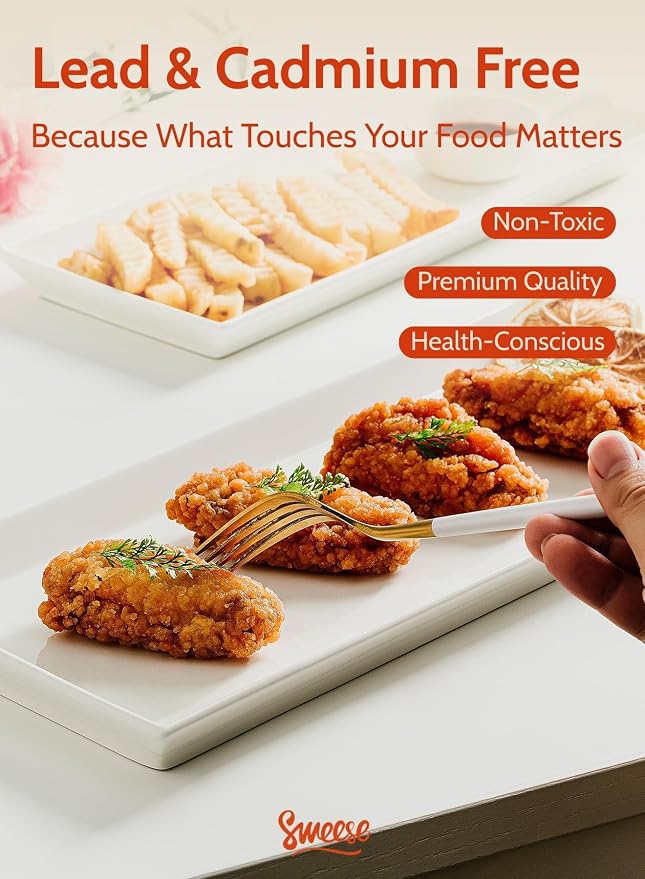Sweese Rectangular Porcelain Platters, Serving Trays - Image 9