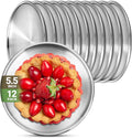 Stainless Steel Plates, 12 Pack 5.5 inch 304 Metal Food Serving Plate Set by Offiper