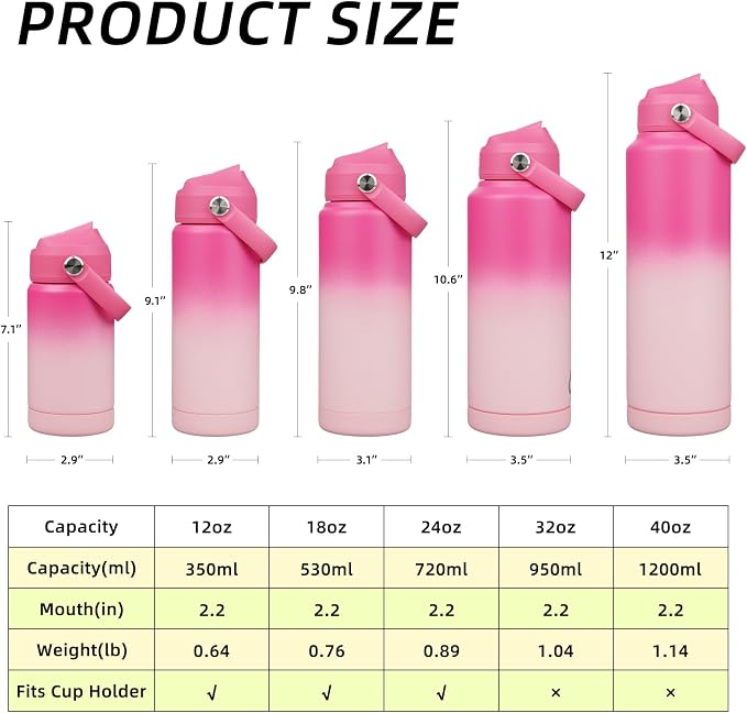 BJPKPK 12oz Insulated Water Bottle, Stainless Steel Bottle - Image 5