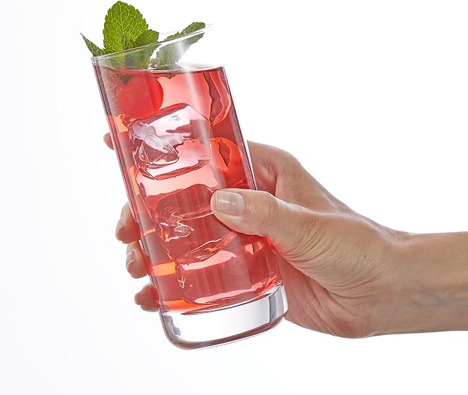 JoyJolt Faye 13oz Highball Glasses, Mojito Glass Cups, Tom Collins Bar Glassware - Image 7