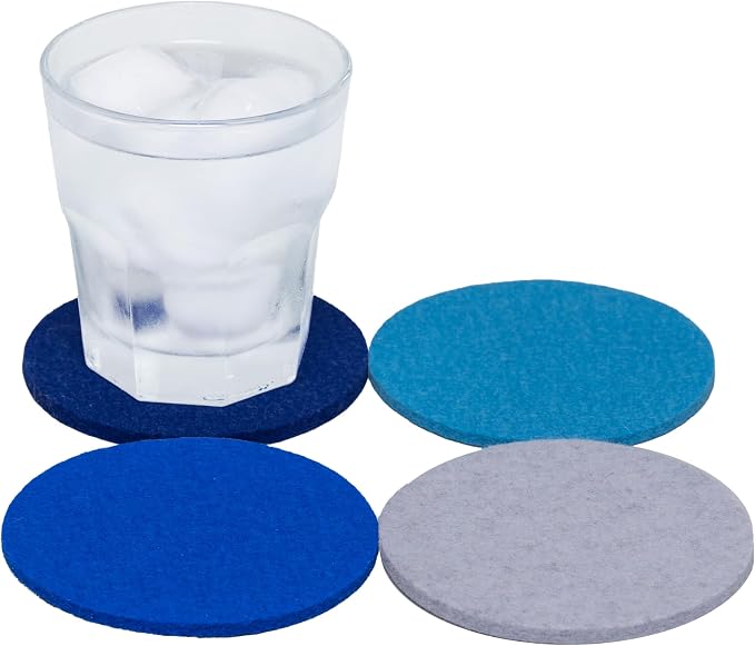 Graf Lantz - Bierfilzl Merino Wool Round Coasters Set of 4 - Sapphire - Absorbs by GrafLantz