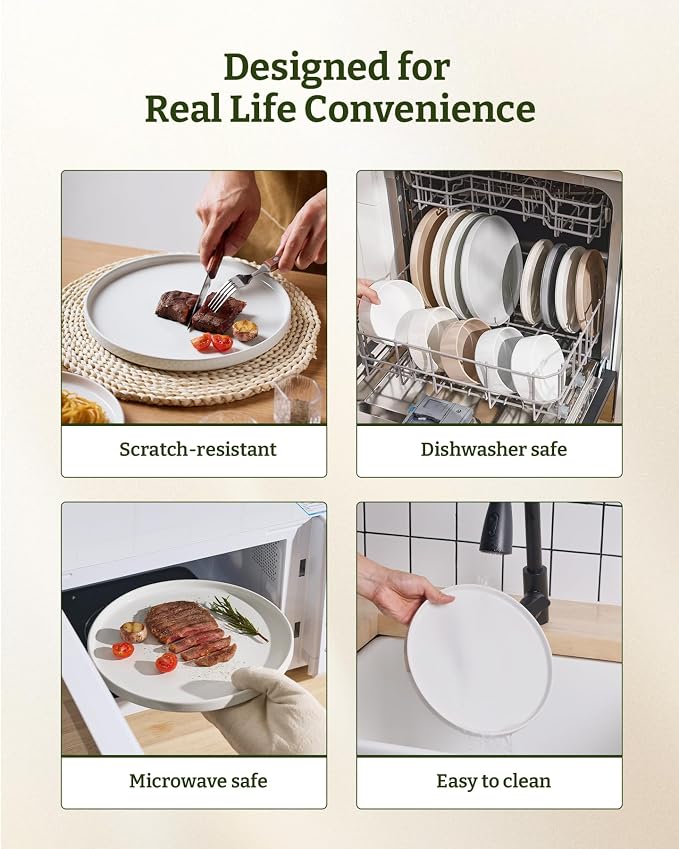 Famiware Nebula Plates and Bowls, 12-Piece Dinnerware Set, Dishwasher and - Image 5