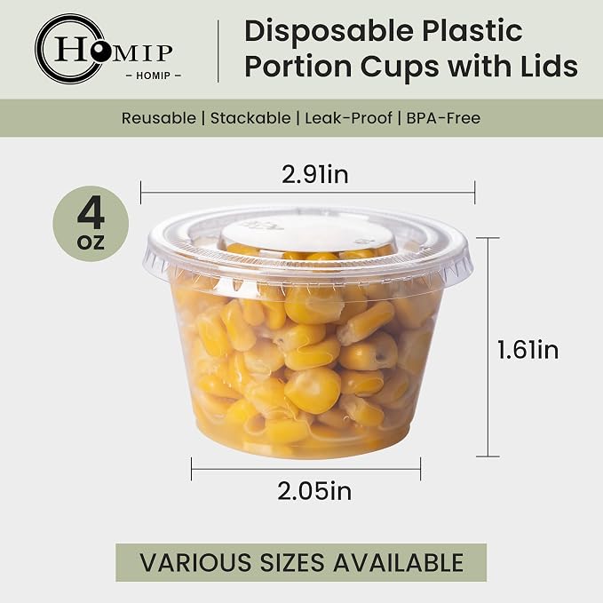 HOMIP 300PACK 4oz Plastic Portion Cups - Image 2