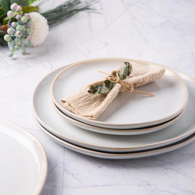 AmorArc Ceramic Plates Set of 6, 8.5 Inch Stoneware Small Dinner Plates Set | - Image 3