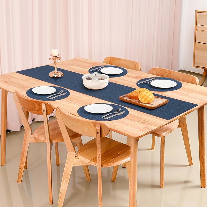 Table Runner 55 Inches Long, Vinyl Woven Heatproof Table Runners | Washable - Image 5