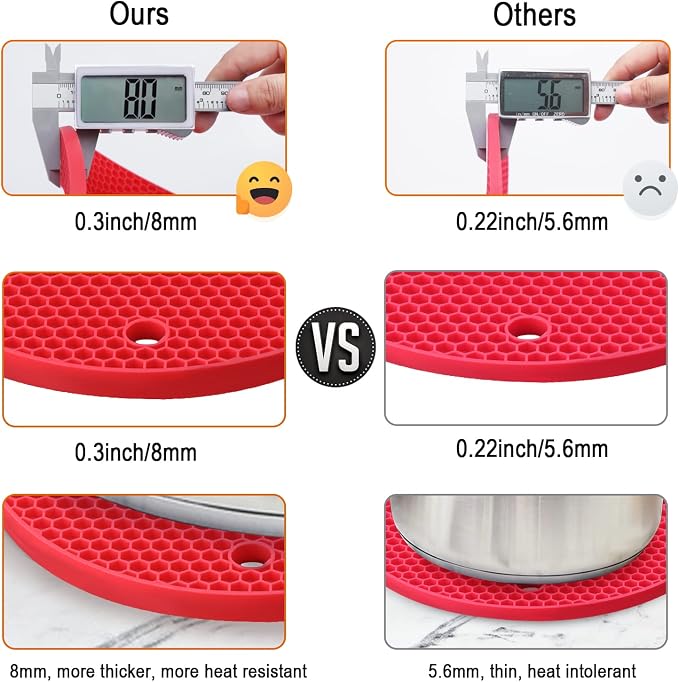 Silicone Trivets for Hot Pots and Pans, Heat Resistant Trivet Mats for Hot - Image 3