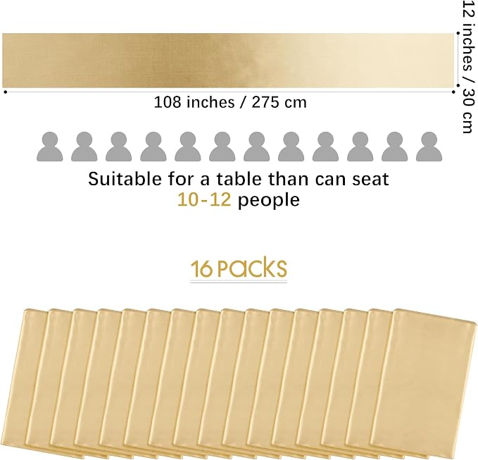 Aneco 4 Pack Satin Table Runner 12 x 108Inch Long Bright Silk and Smooth Fabric - Image 2