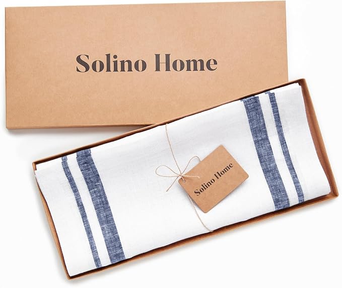 Solino Home 100% Pure Linen Table Runner, 14 x 60 in, console and side tables; - Image 6
