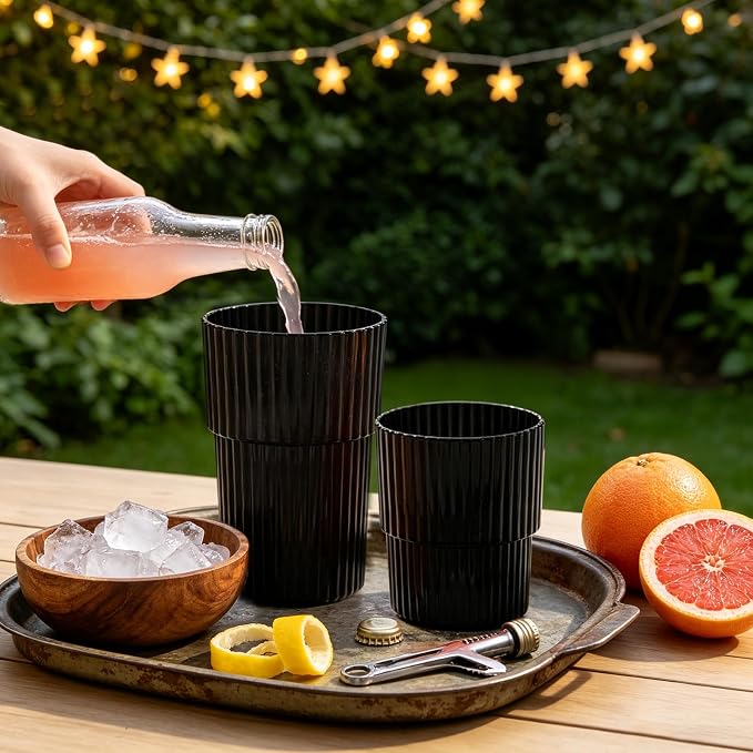 48 Pack Plastic Wine Glasses, 16 Oz Highball Glasses & 12 Oz Cocktail Glasses - Image 2