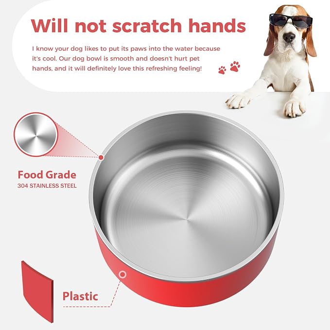 WENBOKMIN Dog Bowl, Stainless Steel Food and Water Bowl, Dishwasher Safe - Image 4