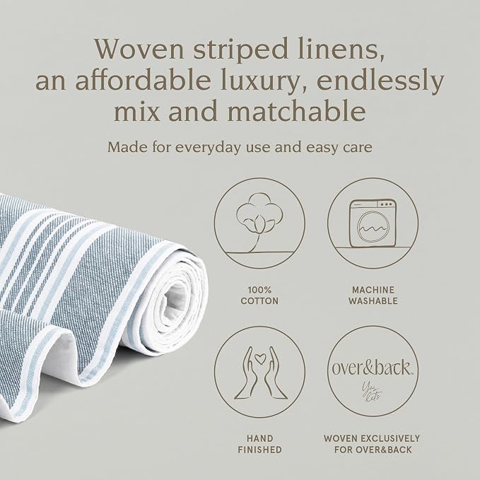 Over&Back 18x90 Woven Striped Table Runner - Image 2