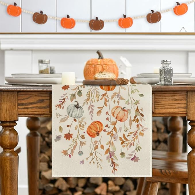 RABUSOFA Fall Table Runner 13x90 Inch Pumpkins Fall Decor - Image 5