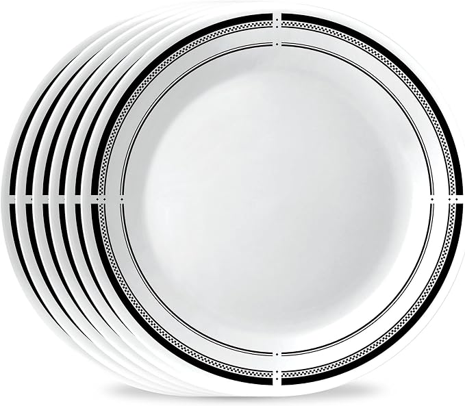 Corelle Vitrelle 10.25" Dinner Plates Set, Triple Layer Glass and Chip Resistant by Corelle