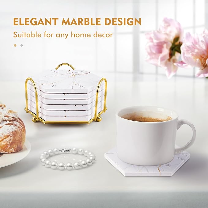 Marble Coasters for Drinks Absorbent - Image 3