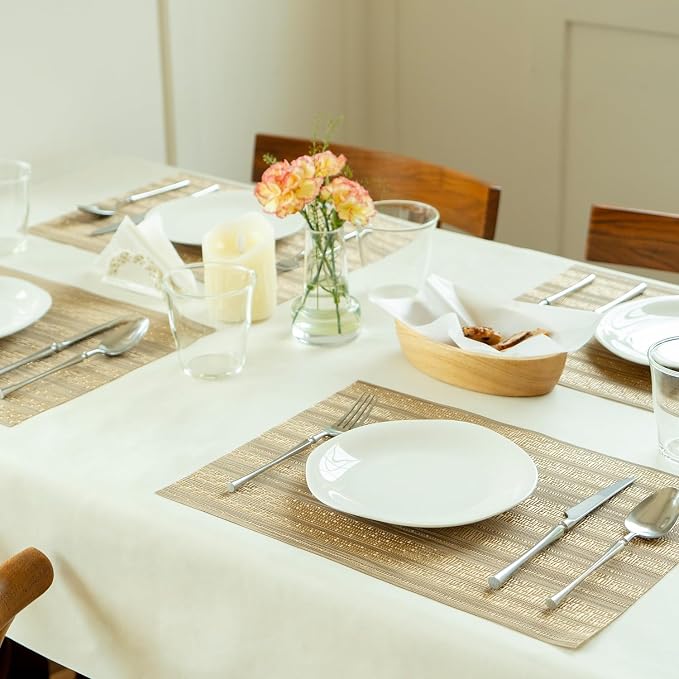 Placemats Set of 4 Vinyl/Plastic Woven Place Mats - Image 6