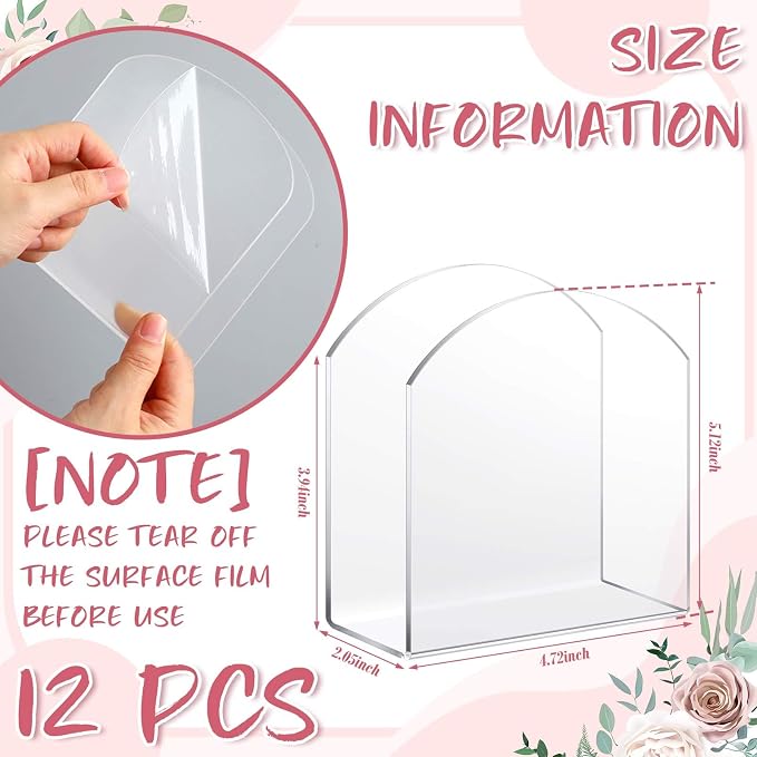 Patelai 12 Pack Crystal Acrylic Clear Napkin Holder - Image 3