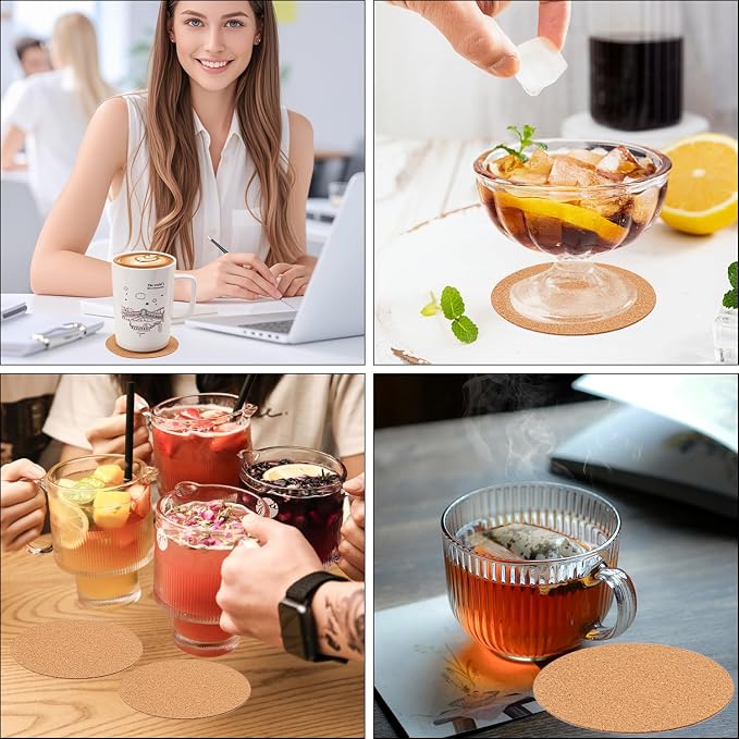 300 PCS 4 Inch Round Self-Adhesive Cork Sheets - Image 7