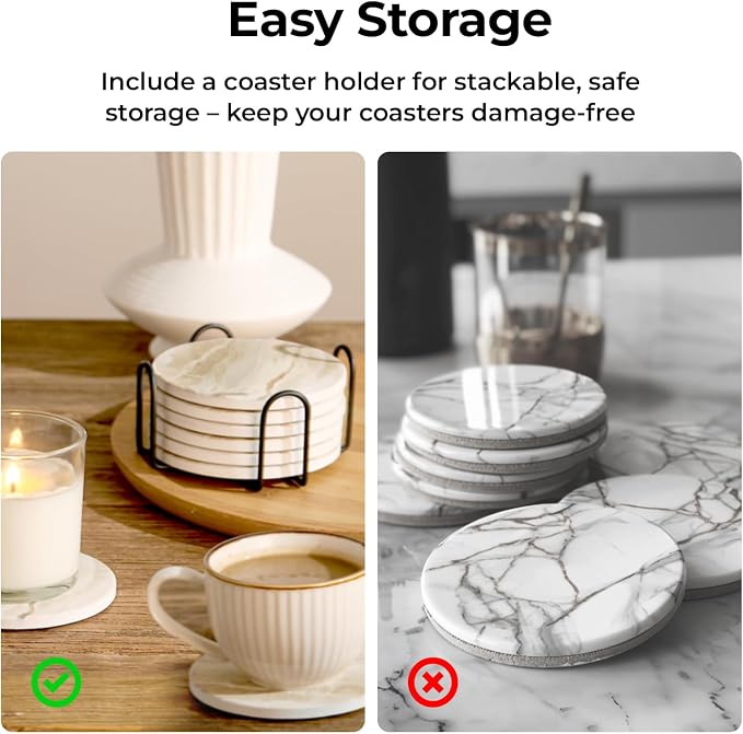LlFVER Coasters Set of 8, Absorbent Drink Coaster - Image 6