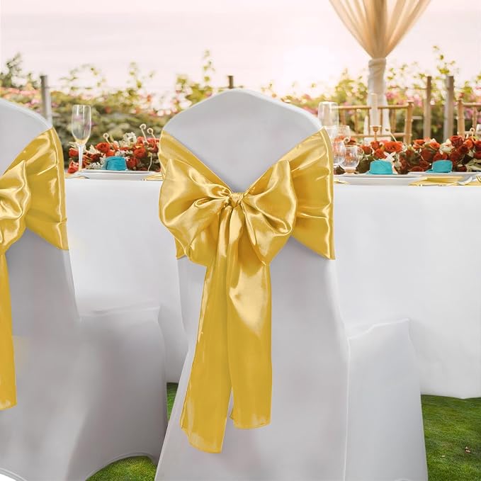 Horbaunal 6 Pack Satin Runners 12 x 108 Inch, Luxury Gold | Bright Silky Smooth - Image 3