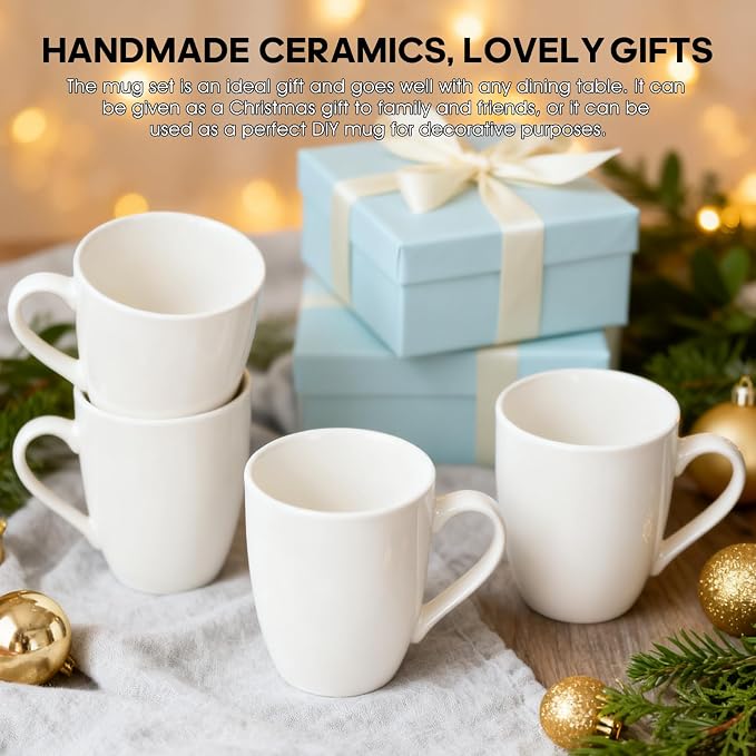 6 Pack Ceramic Coffee Mugs Set, 12 OZ Porcelain, Hot Tea, Dishwasher Safe - Image 9