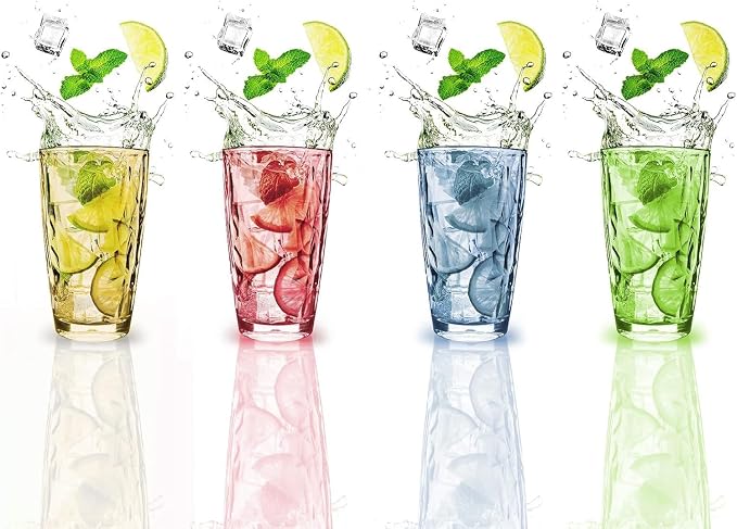 16 oz Plastic Tumblers Drinking Glasses, Outdoor&Indoor, Dishwasher Safe - Image 2