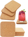 Cork Coasters for Drinks, 4 x 4 Inches | High Density Thick Fine Particle Cork by KITLAB