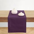 Solino Home Cotton Linen Dining Table Runner Purple Hemstitch, 14 x 72 in | by SolinoHome