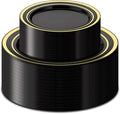 BESTSTAR 100PCS Black Plastic Plates Set by BESTSTAR