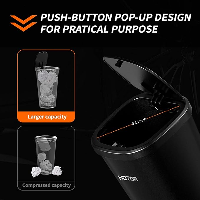 HOTOR Car Trash Can with Lid, 30 Trash Bags, Office & Home, Suitable - Image 3