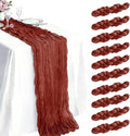 10 Pack Terractta Cheesecloth Table Runner 21 x 120 Inch Boho Gauze Sheer Table by Unknown