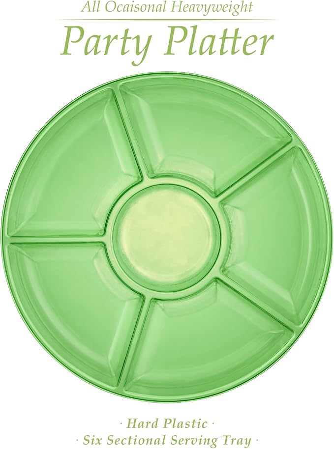 Plasticpro 6 Sectional Round Plastic Serving Tray/Platter - Image 5