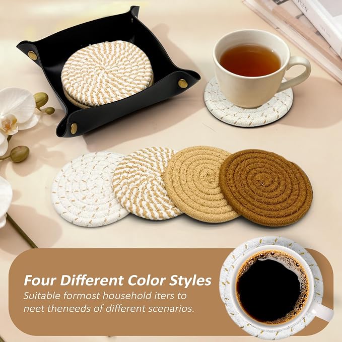 Coasters Set of 4, Boho 4-Color | - Image 4