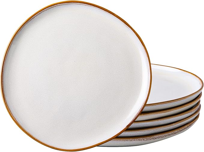 AmorArc Ceramic Dinner Plates Set of 6, 10.5 Inch Stoneware Plates Set | by AmorArc