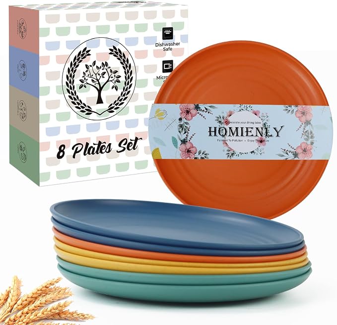5.7 Inch Small Plates-Wheat Straw Mini Plate, Unbreakable Plate Set Ideal by HOMIENLY