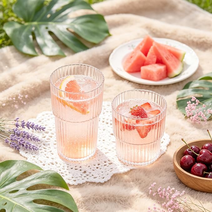 12 Pack Plastic Wine Glasses, 16 Oz Highball Glasses & 12 Oz Cocktail Glasses - Image 2